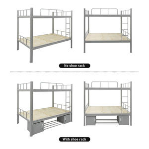 Industrieel Modern Design Stalen Volledig Stapelbed Opbergladen Trap Zwaar Metaal Voor Twee Volwassenen Voor Slaapzalen In Slaapzalen - Product Image 4