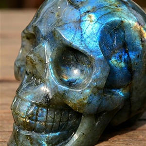 Teschio in <span class=keywords><strong>Labradorite</strong></span> di Alta Qualità, Intagliato, per Decorazioni Spirituali Moderne e Regali Speciali - Product Image 4