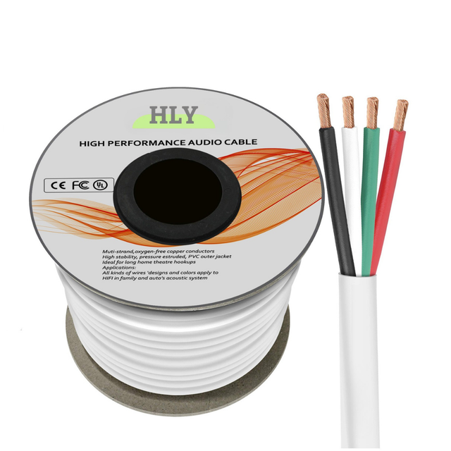 High Quality Audio Speaker Wire 4 Core HIFI Stage 16 18 AWG Gauge Speaker Cable 1.5mm 2.5mm OFC Copper Power Cable