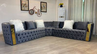 Modulares OEM Direktvertriebsangebot Günstiger Preis SOFA-MÖBEL Beige Farbe Samt U-Form C-Form Luxus-Sofagarnitur Möbel