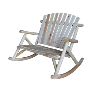 Chaise à bascule double en bois de style journal pour jardin extérieur <span class=keywords><strong>et</strong></span> terrasse - Product Image 1