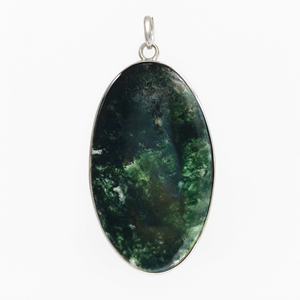 Pendentif en agate mousse en argent allemand - bijoux en cristal/pierre précieuse, cadeau pour la fête des mères/anniversaire/fiançailles/mariage/anniversaire de mariage - Product Image 2