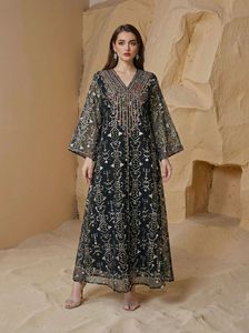 Nouvelle Collection – Service OEM – Robe Dubaï pour Femme Musulmane – Tenue du Moyen-Orient – Longue Abaya Arabe Brodé et Gaufré en Fausse Fourrure et Organza - Product Image 4