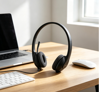 Casque de jeu filaire USB Logitech H340 avec microphone, réduction active du bruit, étanche IPX5, éclairage 7 couleurs, son 3D, batterie