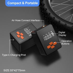 Usine Rechargeable ABS Portable <span class=keywords><strong>Pompe</strong></span> À Air Électrique Vélo <span class=keywords><strong>Pompe</strong></span> Mini Vélo <span class=keywords><strong>Pompe</strong></span> Numérique Brushless Moteur D'urgence Lumière <span class=keywords><strong>Pneu</strong></span> - Product Image 5