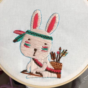 Kit de broderie artisanale XIXI avec cercles en plastique, fils en polyester et tissu en coton pour la décoration intérieure et les cadeaux - Product Image 2
