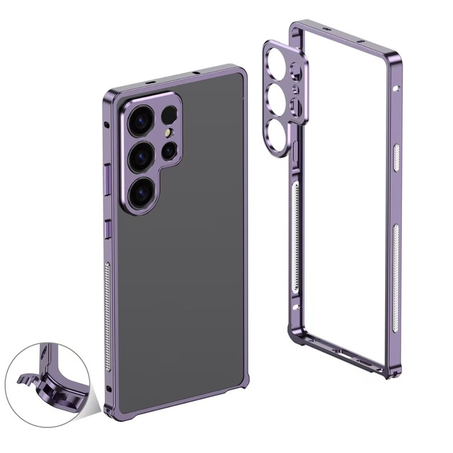 BAIHEWEI Luxury Aluminum Alloy Frame for Samsung for Galaxy S25 S24 S23 Ultra Bumper Case Shockproof Business Design