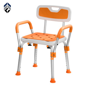Chaise de douche Hejianze série 62, hauteur réglable avec accoudoirs et dossier, pour personnes âgées et femmes enceintes, sécurité dans la salle de bain - Product Image 1