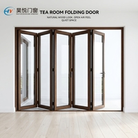 Porte pliante en aluminium et verre, système coulissant extérieur avec serrure et poignée pour patio, villa, resort et hôtel