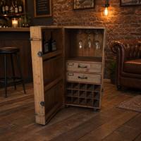Armoire à vin mobile avec roulettes, chariot de rangement en bois pour bar, salle à manger, restaurant, hôtel (16B-606)