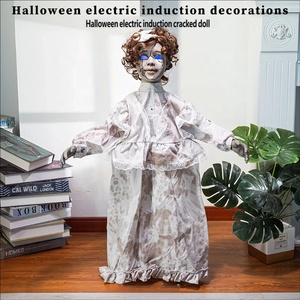 Boneca de Terror Elétrica de Indução para Exterior, Menina Quebrada, Luminosa e Animada, Decoração de Halloween, Animatrônica - Product Image 1
