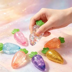 ของเล่นสัมผัสแครอทใสแบบใหม่, ของเล่นบีบมือนุ่มสีสันสดใส, ของเล่นฝึกการเคลื่อนไหวอย่างละเอียด - Product Image 6