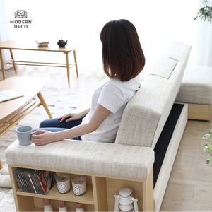 Многофункциональный секционный угловой диван-кровать с местом для хранения и подстаканников и пуфик 2-местный канапе лит л диван-кровать Кама - Product Image 6