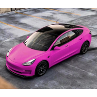 Film de protection de peinture automobile en vinyle PVC super mat rose satiné rouge rosé pour carrosserie – Rouleau adhésif pour changement de couleur