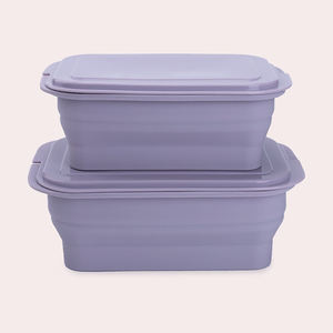 Wholesale Newest Portable Reusable Silicone Bento <b>Box</b> <b>Foldable</b> Lunch Container Microwaveable Preserves Food Collapsible Dishes - Product Image 5