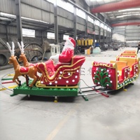 Train de Passe-Porte-Noël à Thème de Noël avec Rennes, Train de Passe-Porte-Noël de Père Noël, Manège d'Extérieur