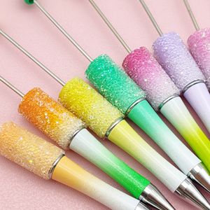 B7036 Creatief Suikerglas Regenboog Gradiënt Promotionele Diy Beadable Pen Handwerk Decoratieve Plastic Balpen Met Sieraden - Product Image 6