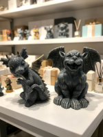 Ensemble de statues en résine Dragon et Gargoyle, figurines de jardin gothiques, décoration de jardin d'Halloween, décoration de table intérieure, vente en gros OEM ODM