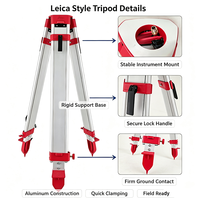 Trípode de Topografía de Alta Resistencia Compatible con Teodolito Leica, Estación Total, Repuestos de Topografía para Medición en Campo de Ingeniería