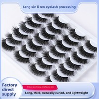 Cils préencollés à tige noire ultra-volumineux 3D double couche en fibres végétales de qualité supérieure, lot de 14 paires pour usage quotidien – Meilleures ventes