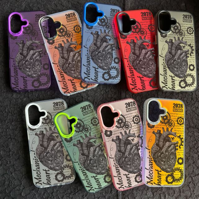 Popular Design Graffiti Heart English Phone case for IPhone17 16 15 Pro Max 14 13 12 11 Fashion Plating Frame Shockproof Cover