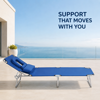 Chaise longue pliante avec dossier réglable et ouverture pour le visage, idéale pour bronzer au bord de la piscine, chaise longue de plage commerciale