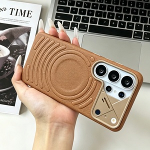New Ripple PU Leather Magnetic <b>Phone</b> Case for Samsung S26 S24 S25 Ultra With Metal Camera Frame Shockproof Back Cover - Product Image 6