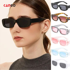 Gran oferta, gafas de sol rectangulares pequeñas Vintage para mujer y hombre, Unisex enmarcadas de tamaño pequeño gafas de sol, gafas de sol con logotipo personalizado a la moda Ins - Product Image 2