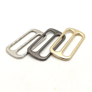 Anneaux à trois glissières en alliage de zinc de haute qualité pour sacs en stock, boucle de ceinture coulissante en métal, boucle plate coulissante en métal pour pièces de sac - Product Image 2