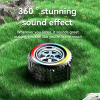 Mini haut-parleur de fête Offre Spéciale G2389 pneu RGB BT haut-parleur sans fil Portable multifonctionnel Subwoofer carte TWS extérieure