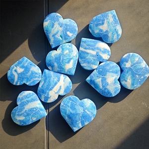 Pierre en larimar artificielle en forme de cœur, imitation larimar bleue, fournitures pour la fabrication de bijoux, cadeau de mariage ou de Saint-Valentin, décoration intérieure - Product Image 6