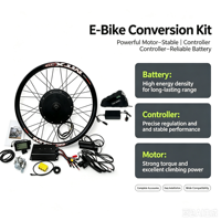 Kit de conversion de vélo électrique tout-terrain Grace 72V 5000W avec moteur à moyeu sans balais, batterie lithium intégrée et écran LCD