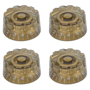 Gouden 18 Fine-Spline Shaft <span class=keywords><strong>Volume</strong></span> Tone Effect Pedaalbediening Gitaarknoppen Geribbelde gekartelde snelheidsknoppen voor LP SG elektrische gitaar - Product Image 4