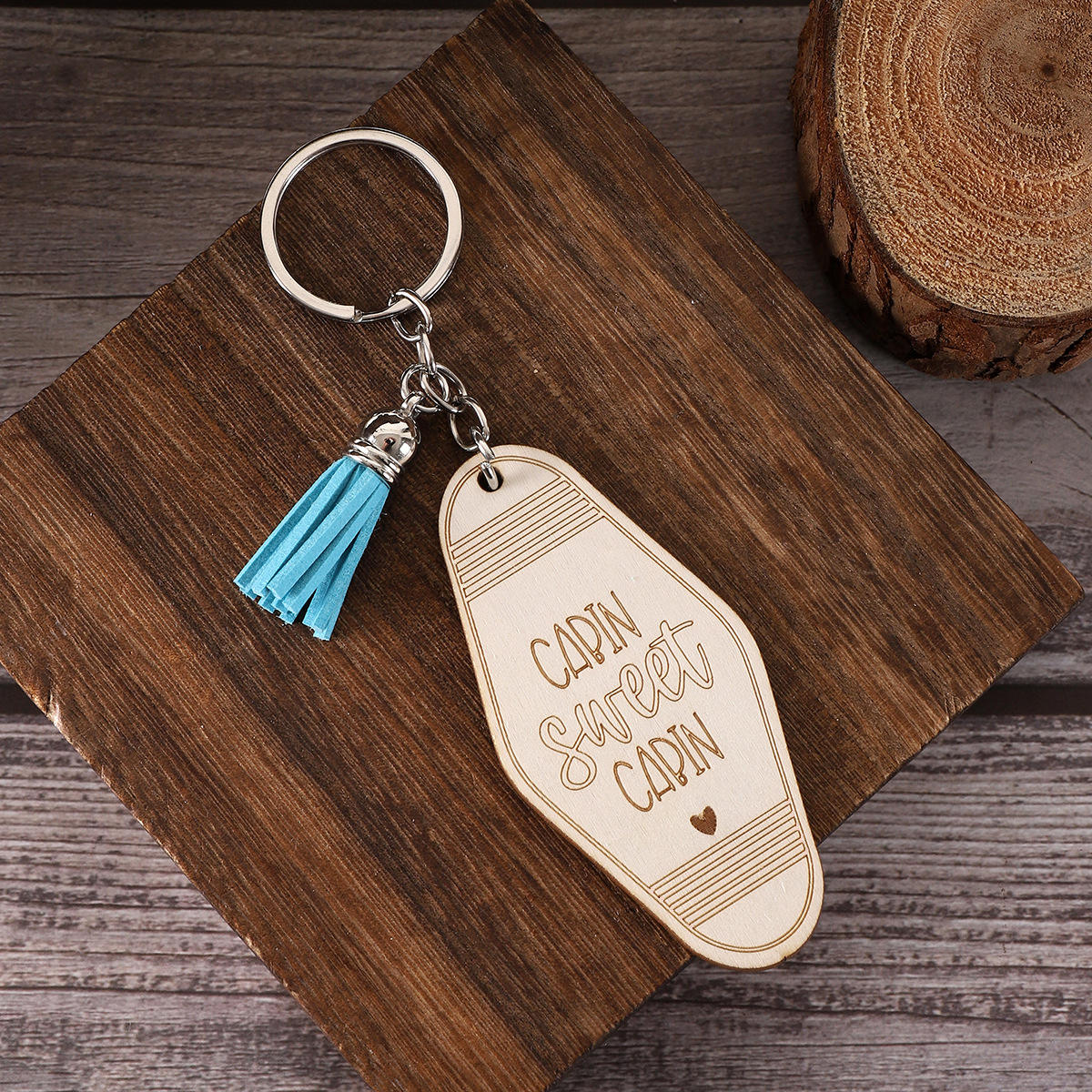 Unique Custom Hotel Wooden Keychains Room Number Key Chain Laser Engrave  Logo Wood Motel Keychains Key Tag