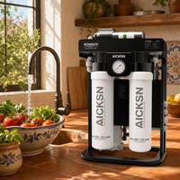 Système de filtration domestique efficace RO600 avec filtres à changement rapide et protection contre les fuites, arrêt automatique