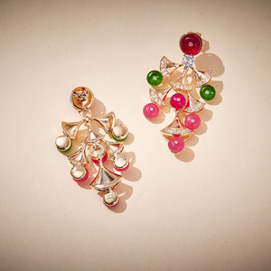 Sang trọng Dubai Bridal trang sức Set Red <span class=keywords><strong>Ruby</strong></span> Fan Moroccan đồ trang sức đám cưới Bộ tua Fan Thiết kế vòng cổ bông tai Bộ - Product Image 5