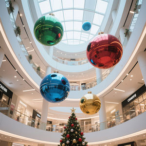 Addobbi per Capodanno e Natale Decorazioni per Negozi Sfera in Acciaio Inossidabile Argento/Oro/Rosso Grande Palla per Albero di Natale - Product Image 4