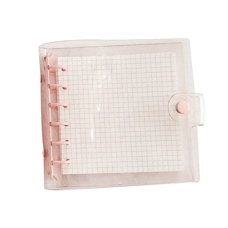 غطاء بلاستيكي شفاف 6 حلقات يومية A7 Ins Mini الكورية, غلاف مُغطى بلاستيكي شفاف ، غلاف مُخطط