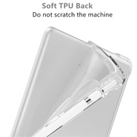Étui pour tablette Redmi Pad 10,6 pouces 2022 en cuir PU pliable à trois volets, design antichoc et étanche, coque arrière souple en TPU transparent