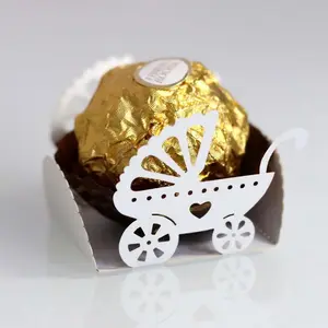 Bebek arabası lazer kesim çikolata ambalaj sarmalayıcılar düğün parti dekorasyon