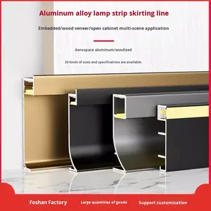 Profilé décoratif <span class=keywords><strong>en</strong></span> aluminium, moulure de protection murale, coin flexible, plinthe, ligne de plinthe <span class=keywords><strong>en</strong></span> aluminium noir - Product Image 5