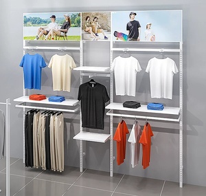 Estantes de Exhibición para Tiendas de <span class=keywords><strong>Ropa</strong></span> Masculina, Perchero Metálico para <span class=keywords><strong>Ropa</strong></span>, Unidades de Estanterías Ajustables para <span class=keywords><strong>Ropa</strong></span> Casual y Deportiva - Product Image 1