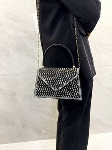 New Cross-border Trade Simple Polyester Evening Wedding <b>Handbag</b> Rhinestone Sequins Full Street Trend Bucket Tanjing - Product Image 5