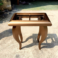 Pieds de meubles en acier inoxydable, base de table en métal, cadre de console Cabriole, finition bronze pour table en verre ou en marbre