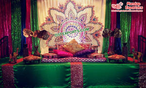 Fondo de boda de lujo con bordado de pavo real, telones de fondo bordados de ceremonia, hermoso Pavo Real - Product Image 2