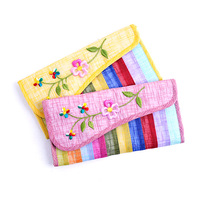 Dompet Tradisional Korea Tas Kain Sambungan Bambu Gaya Korea Bordir Berlian Multiwarna Tas Kecil Berlapis