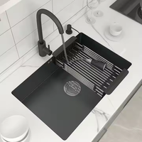Évier de cuisine rectangulaire en acier inoxydable à un trou, fait main, sur mesure, style ferme, à encastrer, pour vente en gros