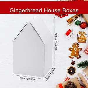 Kerst Huis Vorm Kartonnen Verpakking Dozen Peperkoek Huis Papier Snoep Zoete Koekjes Geschenkverpakking Voor Kerst