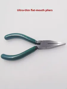 5 inci 6 inci baja karbon tempa tipis datar & jarum tang hidung alat Manual perbaikan hijau dengan pegangan gratis pengiriman - Product Image 6