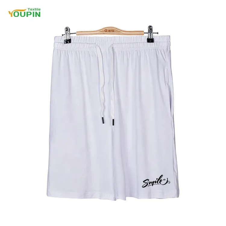 Wholesale Summer Polyester Cotton Feel Sports Short Pants Custom Logo Printing Blank Sublimation Solid Color Casual Shorts Pant